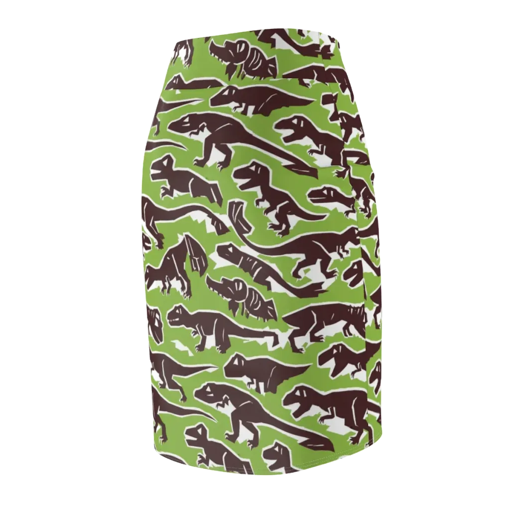 Dino Parade on Pencil Skirt — Back Side