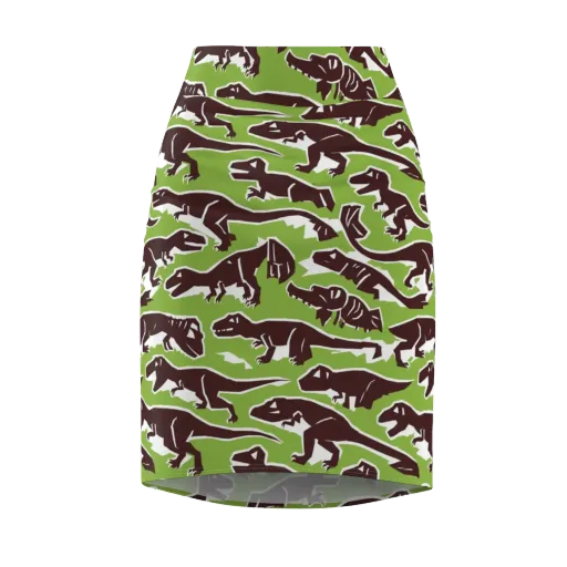 Dino Parade on a Pencil Skirt