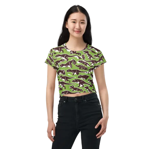 Dino Parade on a Crop Tee