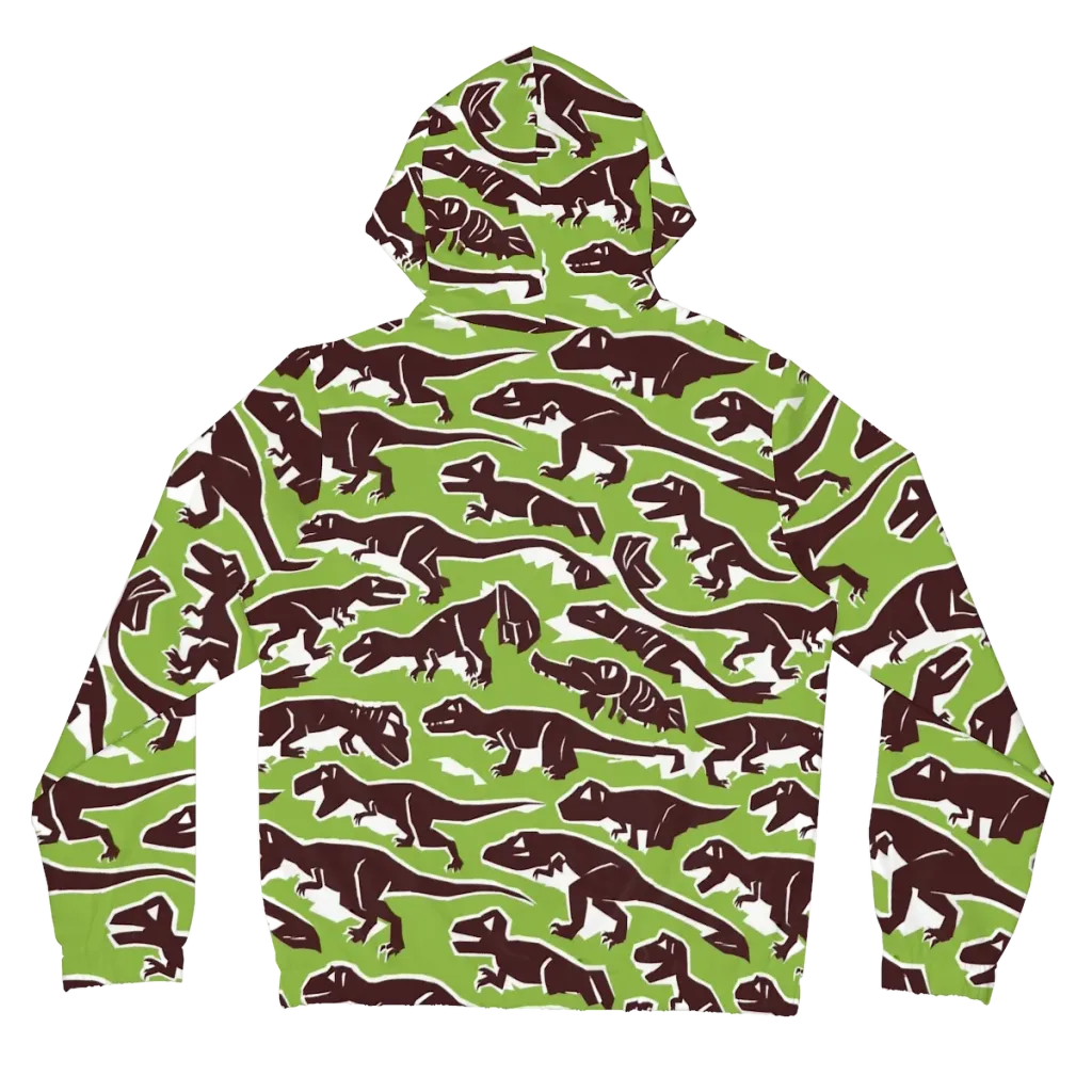 Dino Parade on Women's Full-Zip Hoodie — Back
