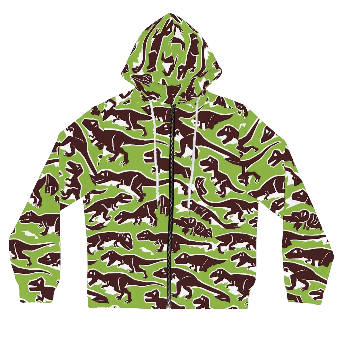 Dino Parade on Women's Full-Zip Hoodie — Front