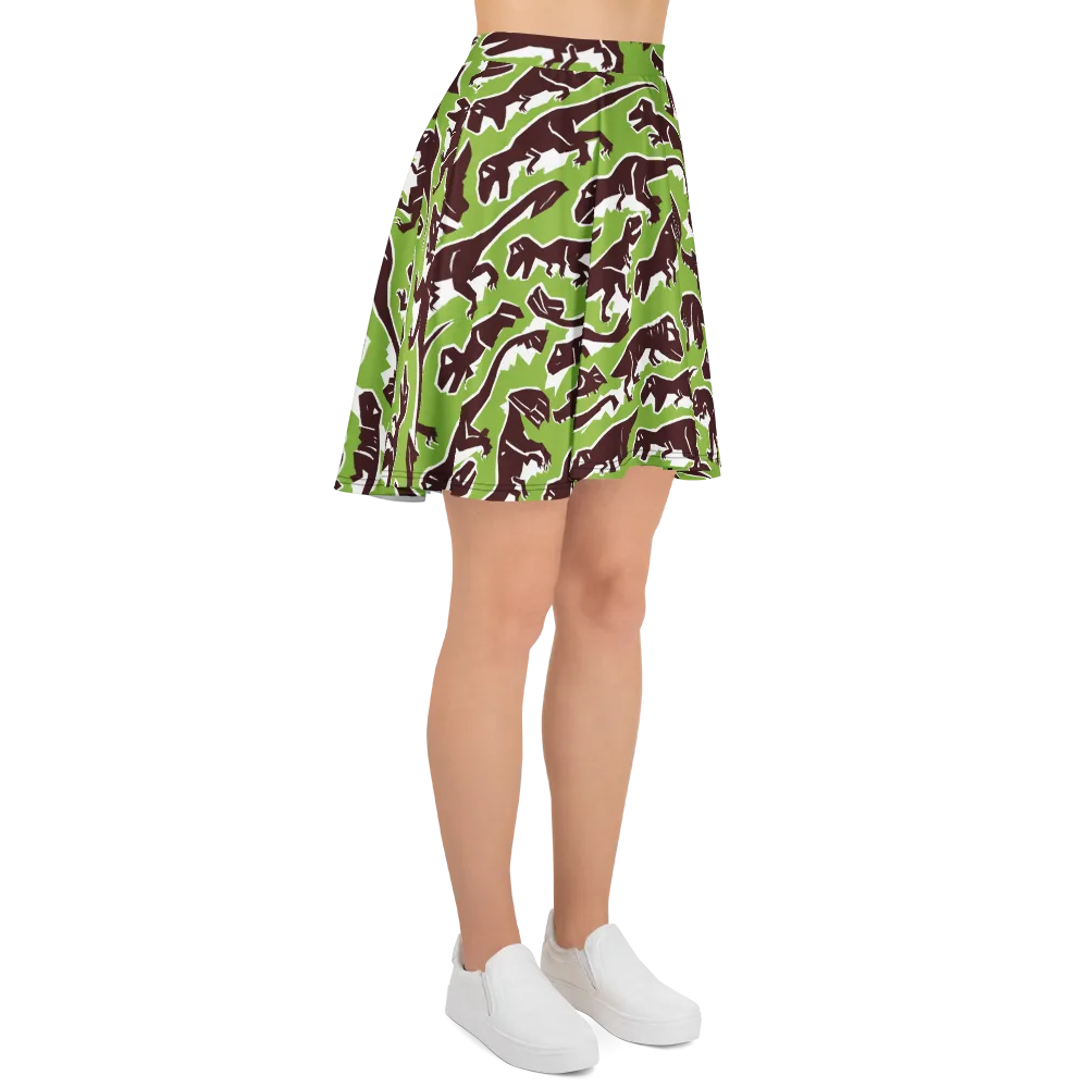 Dino Parade on Skater Skirt — Right