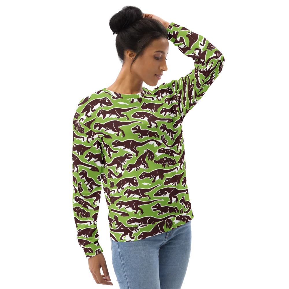 Dino Parade on Sweatshirt — Right Front