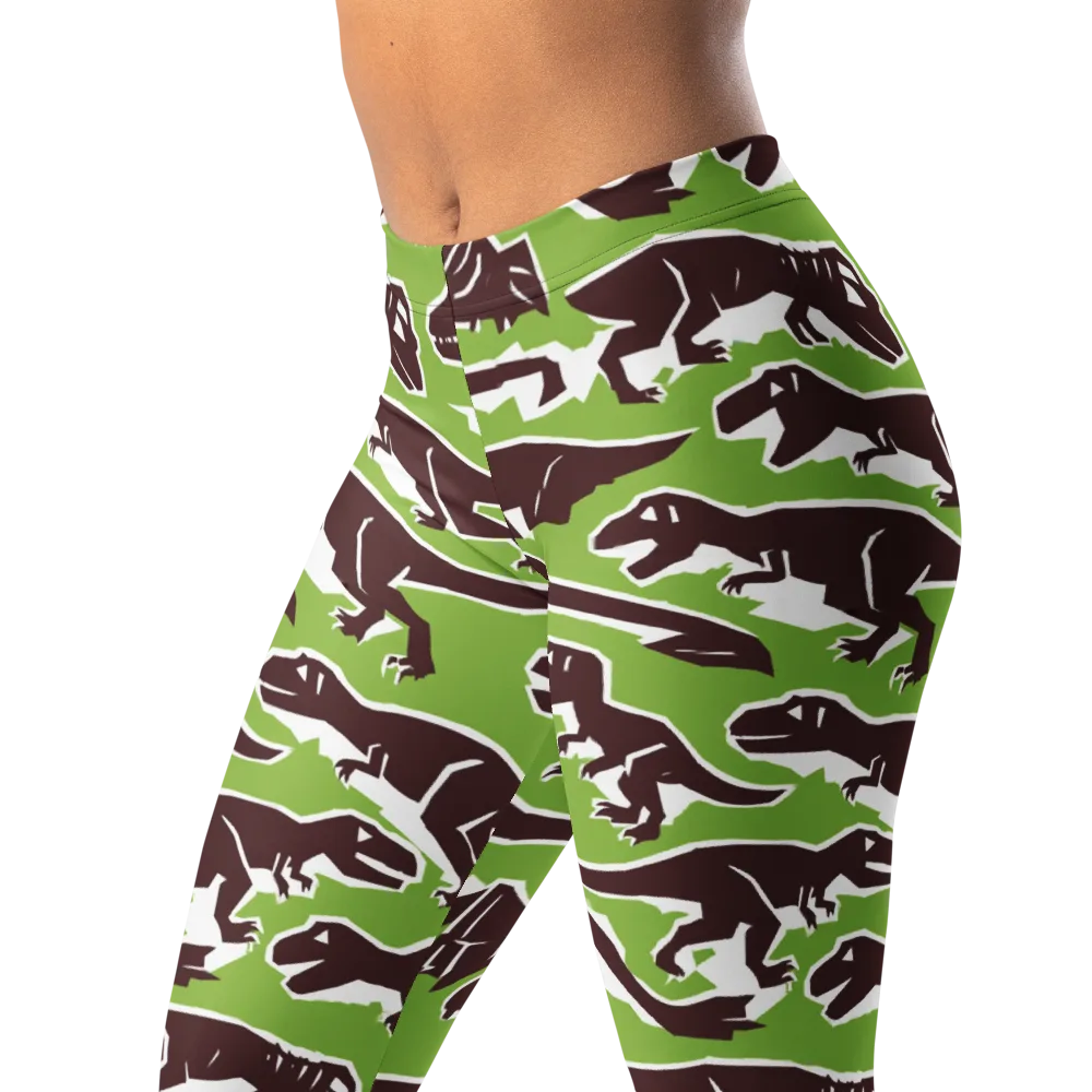 Dino Parade on Leggings — Left Front
