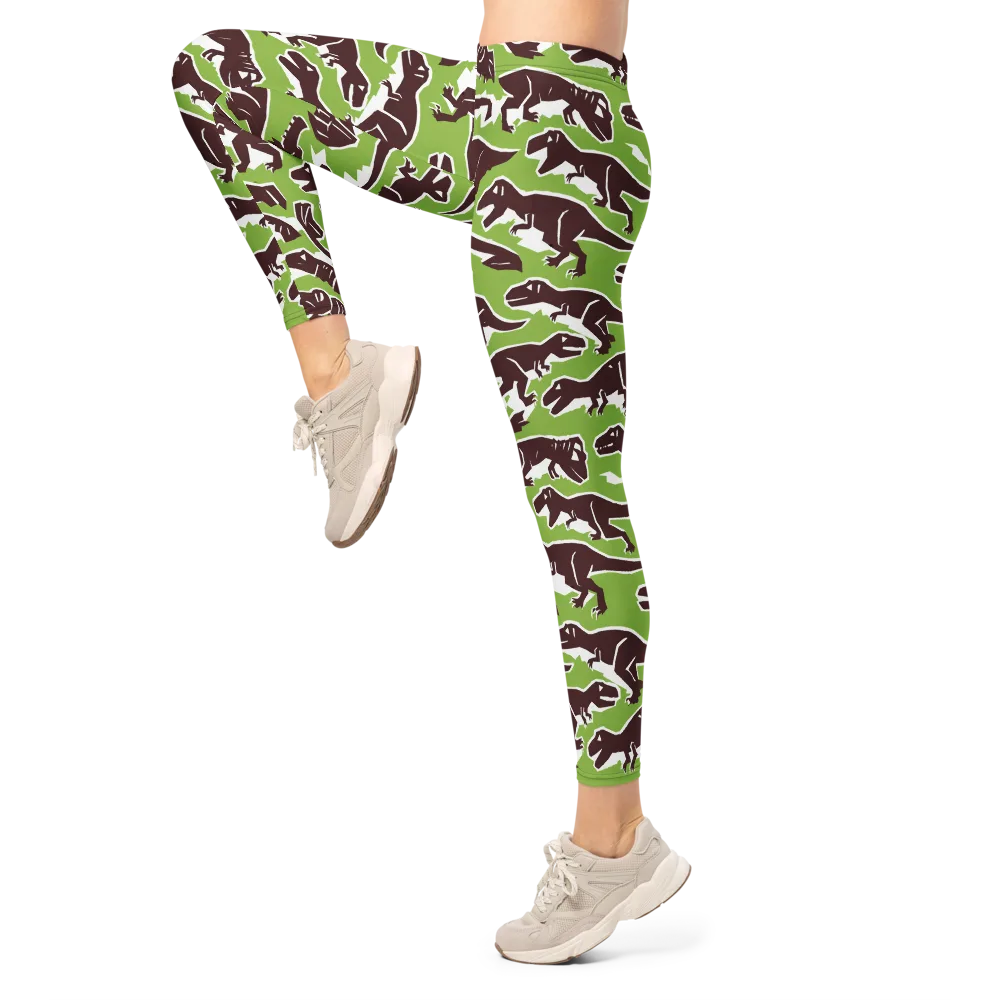 Dino Parade on Leggings — Left