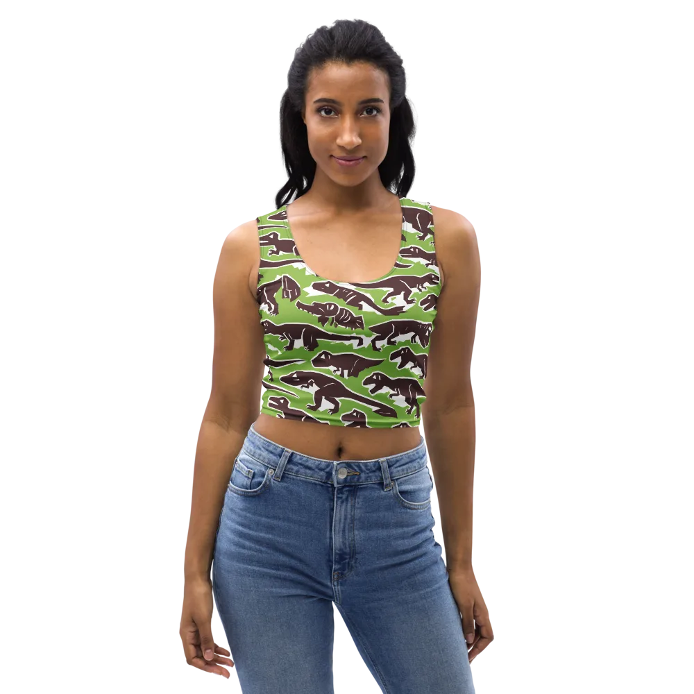 Dino Parade on Crop Top — Front