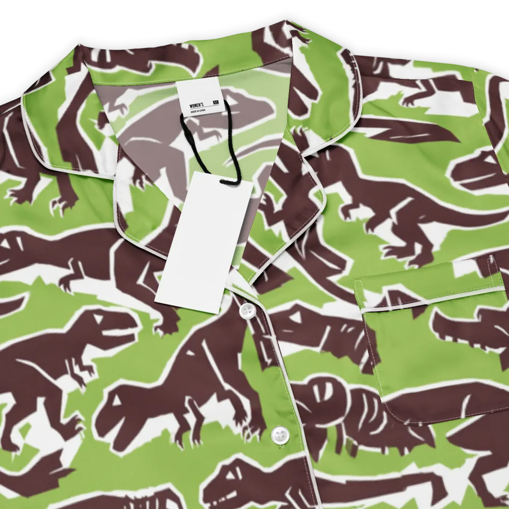 Dino Parade on Women's Short Sleeve Pajama Top — Product details