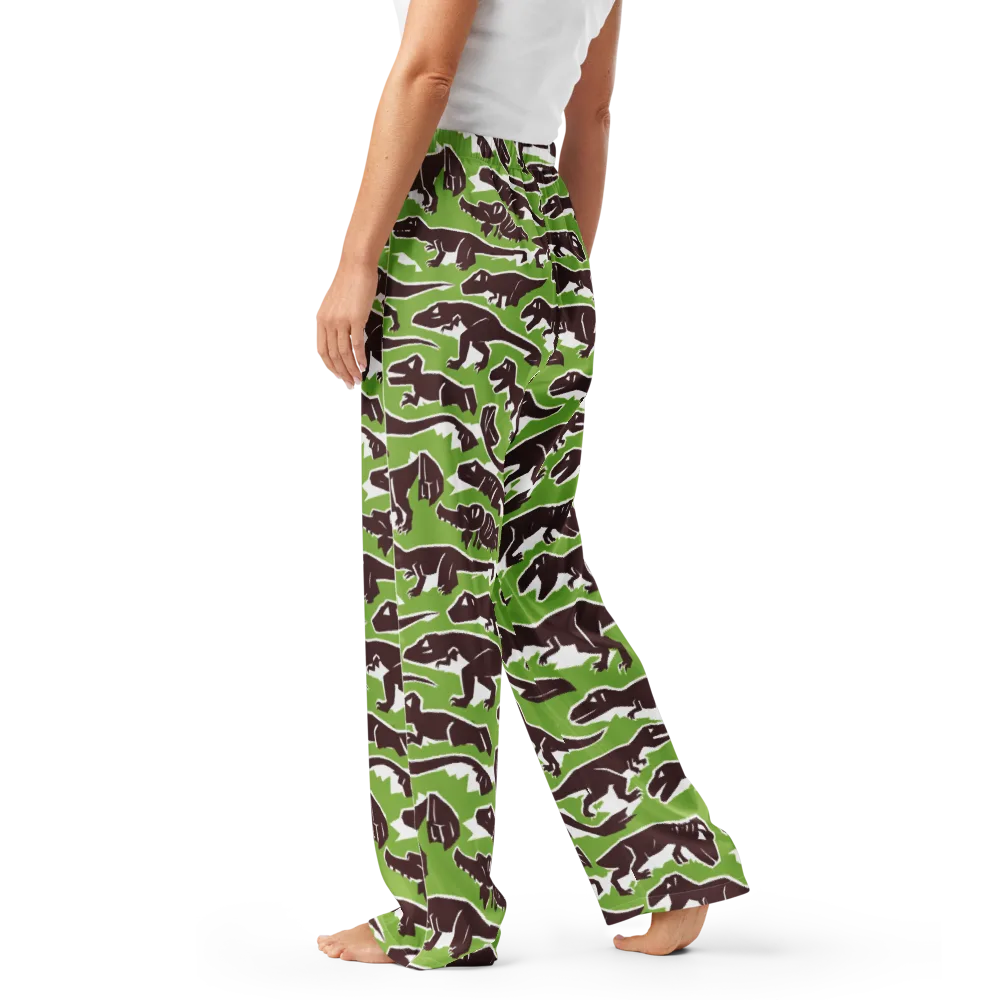 Dino Parade on Women's Pajama Pants — Left