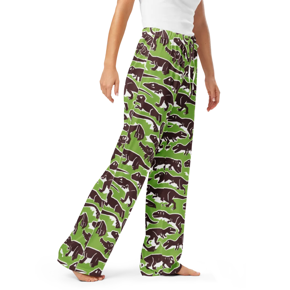 Dino Parade on Women's Pajama Pants — Right Front