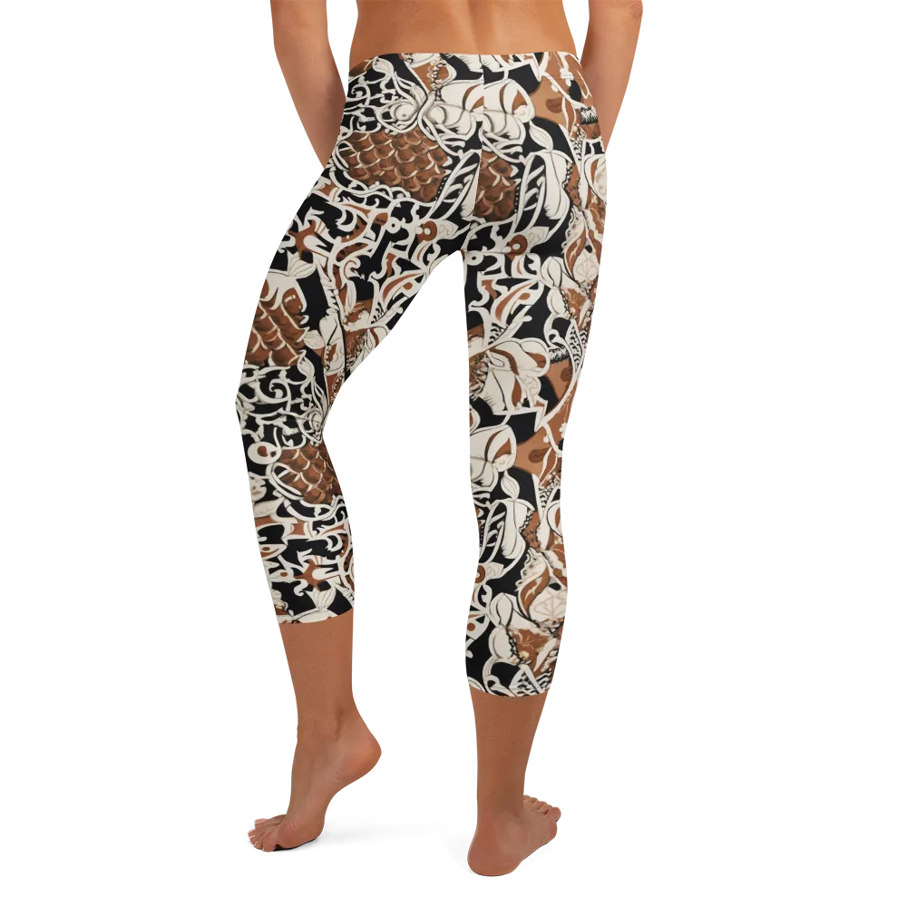 Sepia Baroque on Capri Leggings — Back