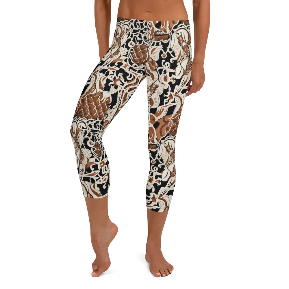 Sepia Baroque on Capri Leggings — Front