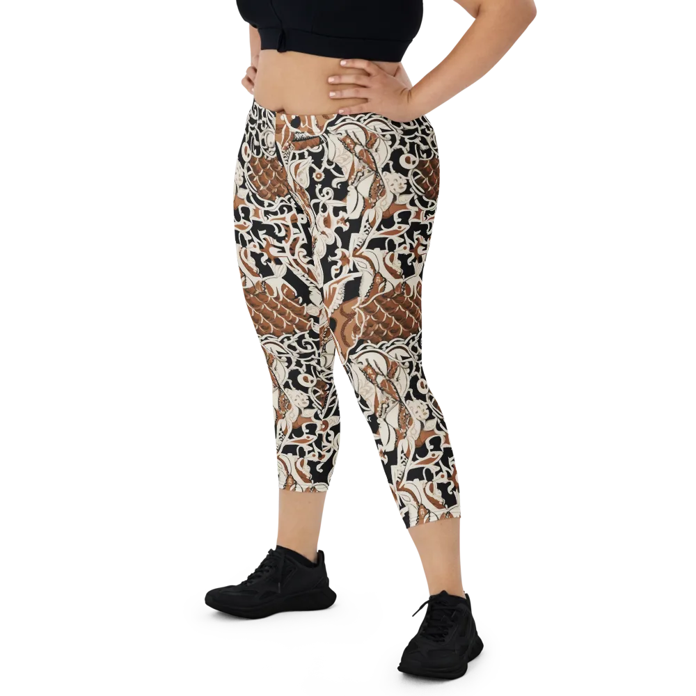 Sepia Baroque on Capri Leggings — Front