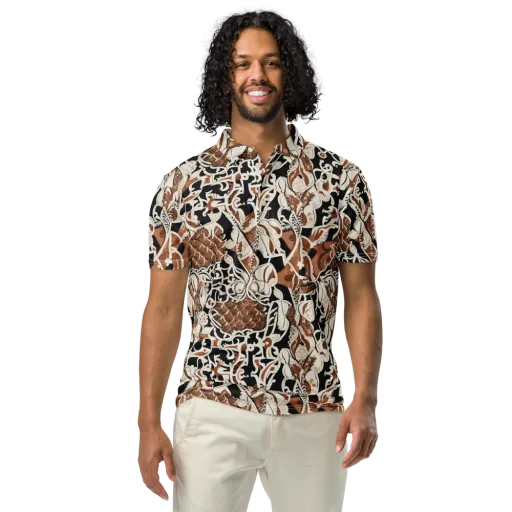 Sepia Baroque on a Men's Slim Fit Polo Shirt