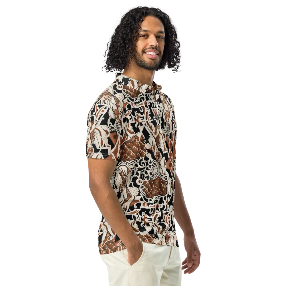 Sepia Baroque on Men's Slim Fit Polo Shirt — Right Front