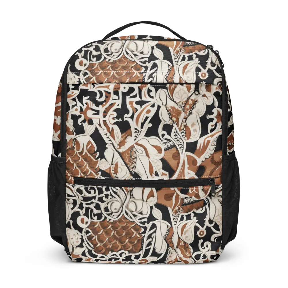 Sepia Baroque on Utility Backpack — Front