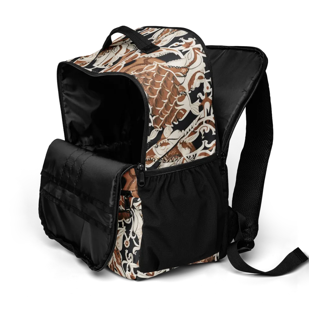 Sepia Baroque on Utility Backpack — Product details 2