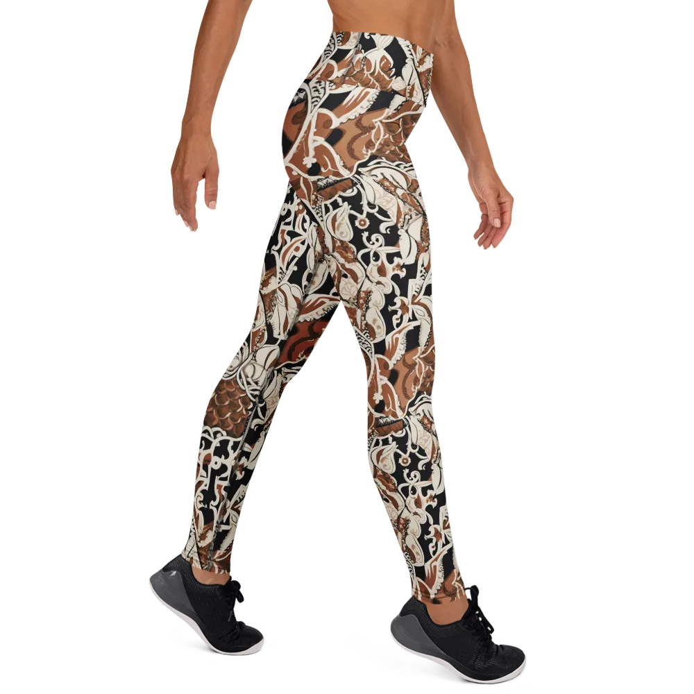 Sepia Baroque on Yoga Leggings — Right