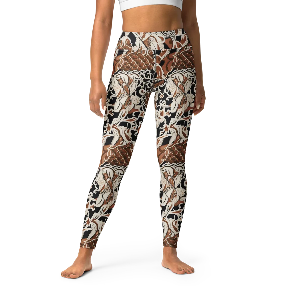 Sepia Baroque on Yoga Leggings — Front