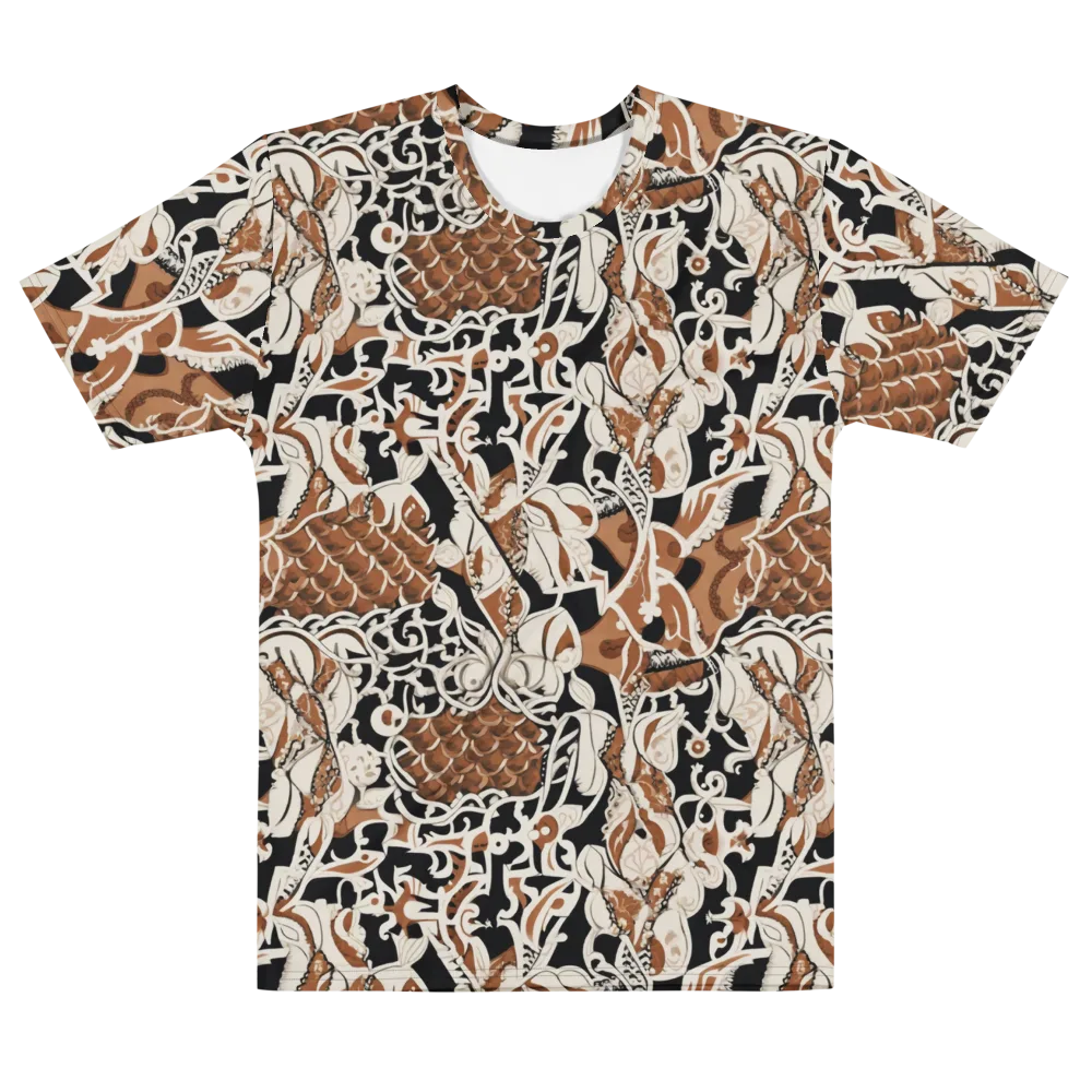 Sepia Baroque on Men's Cotton Crew Neck T-Shirt — Front