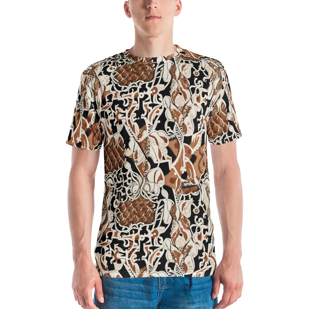 Sepia Baroque on Men's Crew Neck T-Shirt — Front