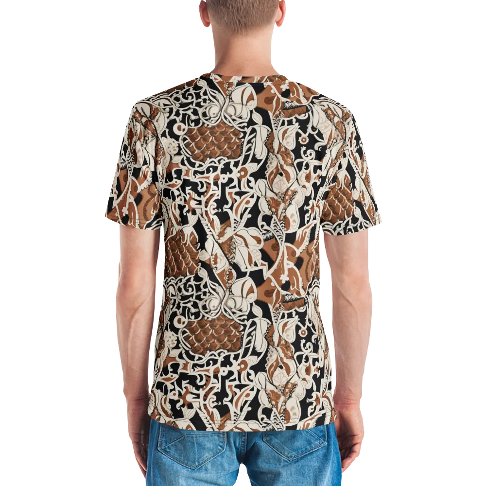 Sepia Baroque on Men's Crew Neck T-Shirt — Back