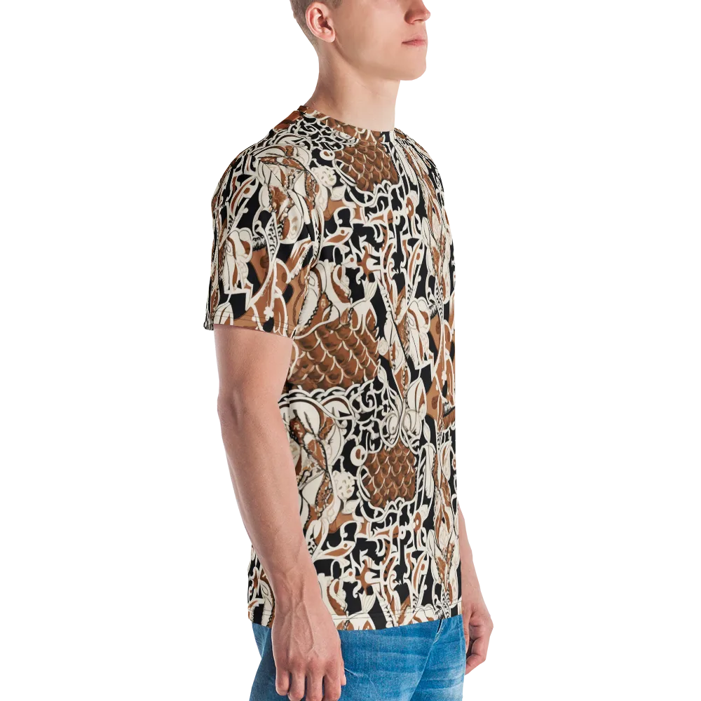 Sepia Baroque on Men's Crew Neck T-Shirt — Right