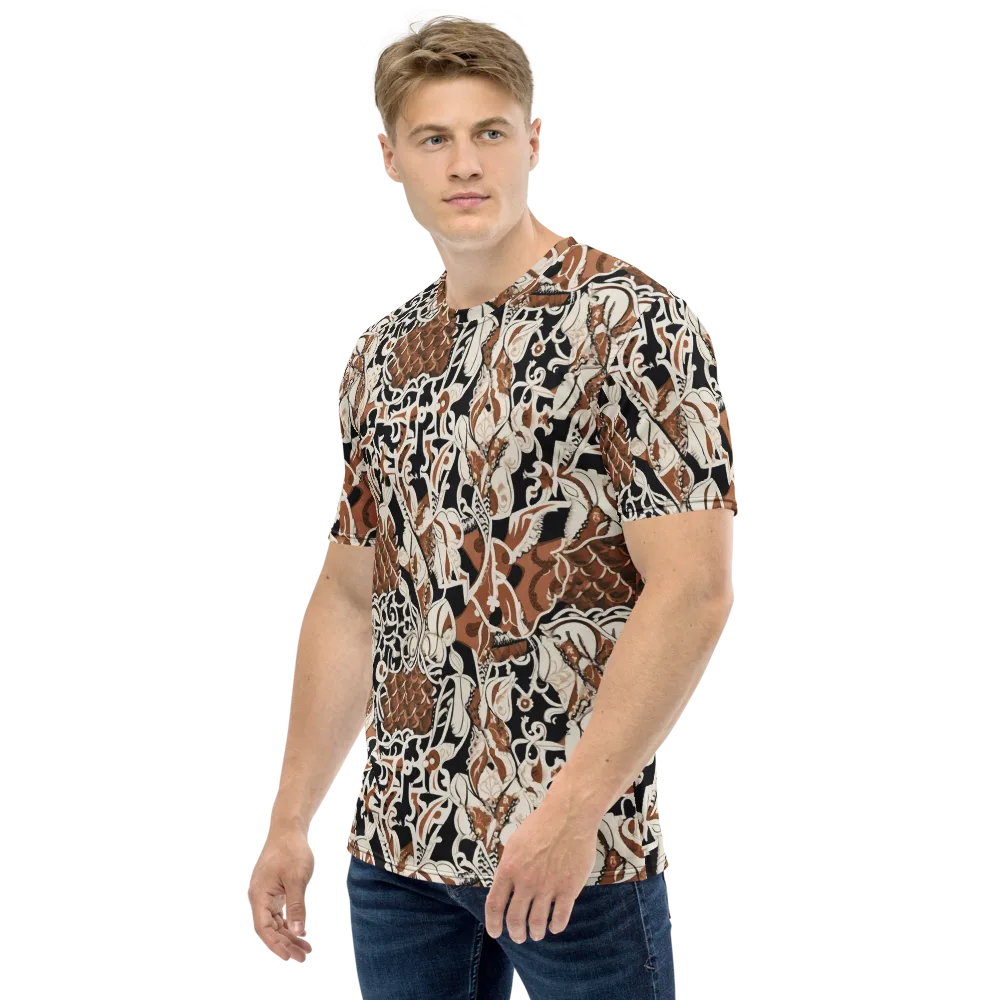 Sepia Baroque on Men's Crew Neck T-Shirt — Left