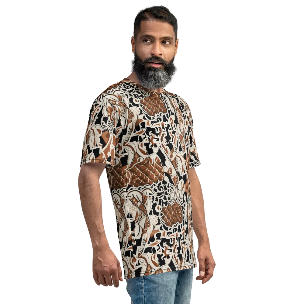 Sepia Baroque on Men's Crew Neck T-Shirt — Right