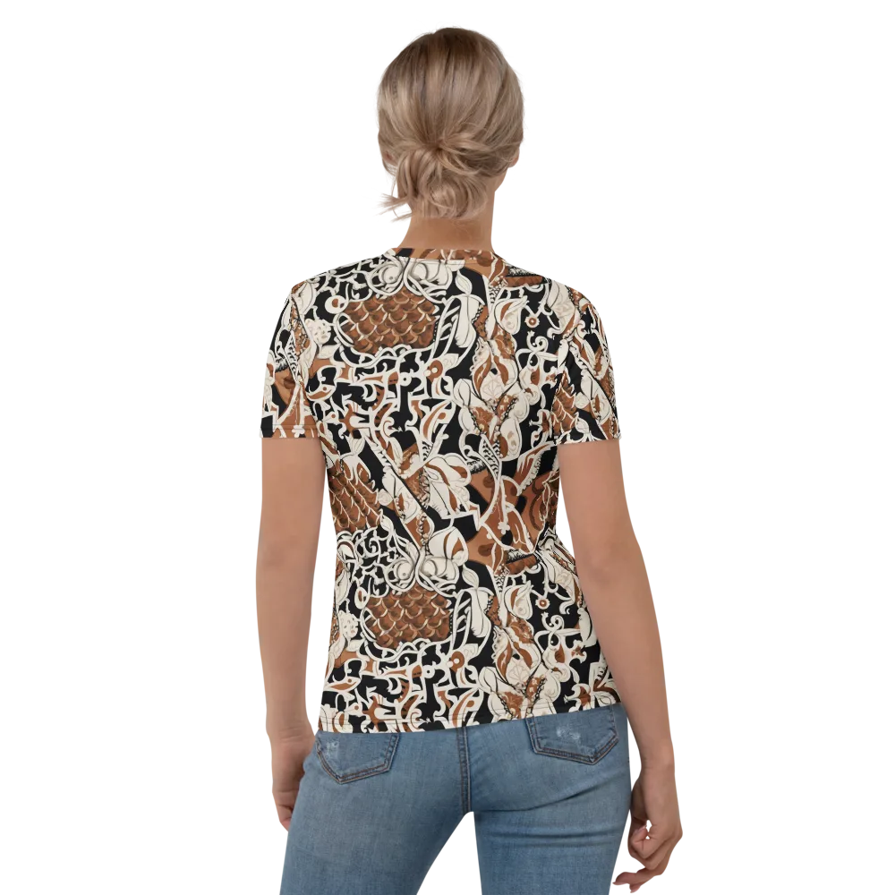 Sepia Baroque on Women's Crew Neck T-Shirt — Back