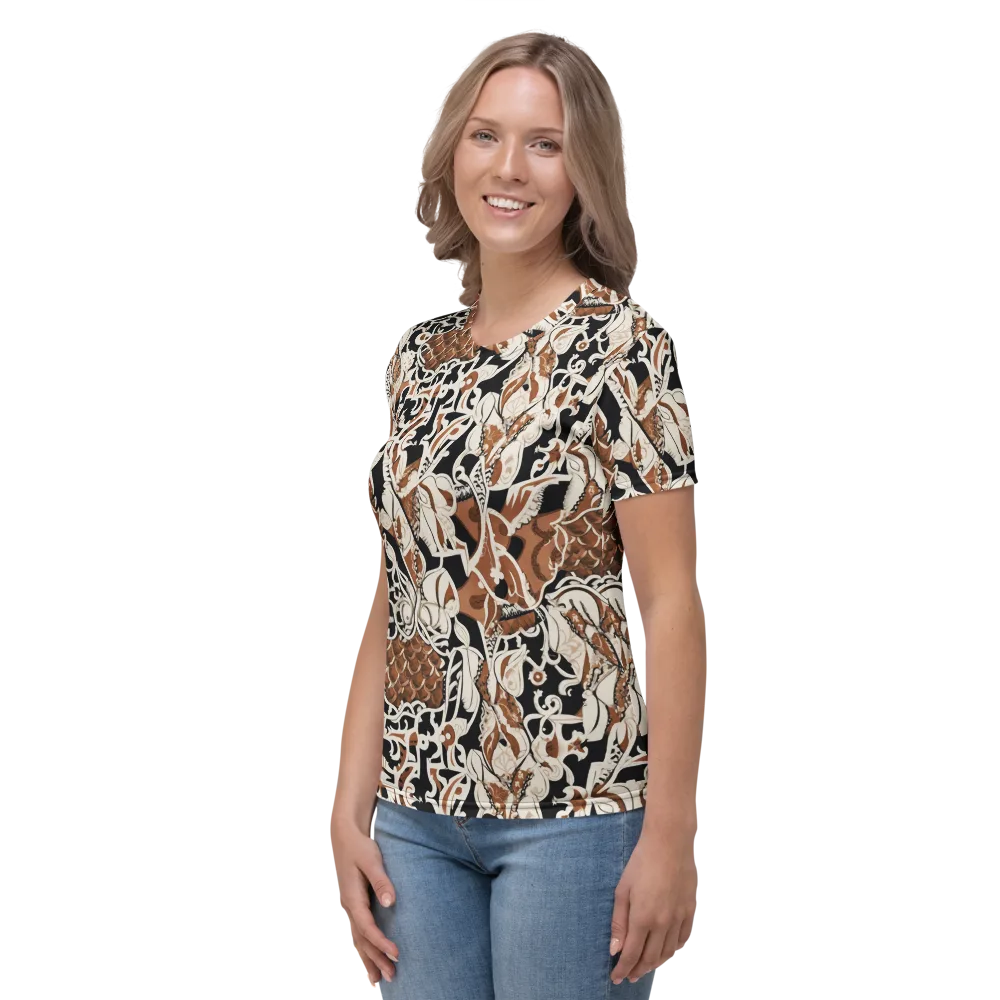 Sepia Baroque on Women's Crew Neck T-Shirt — Left