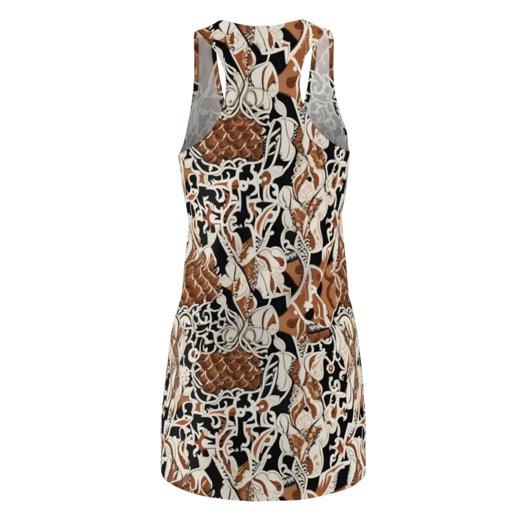 Sepia Baroque on Racerback Dress — Back