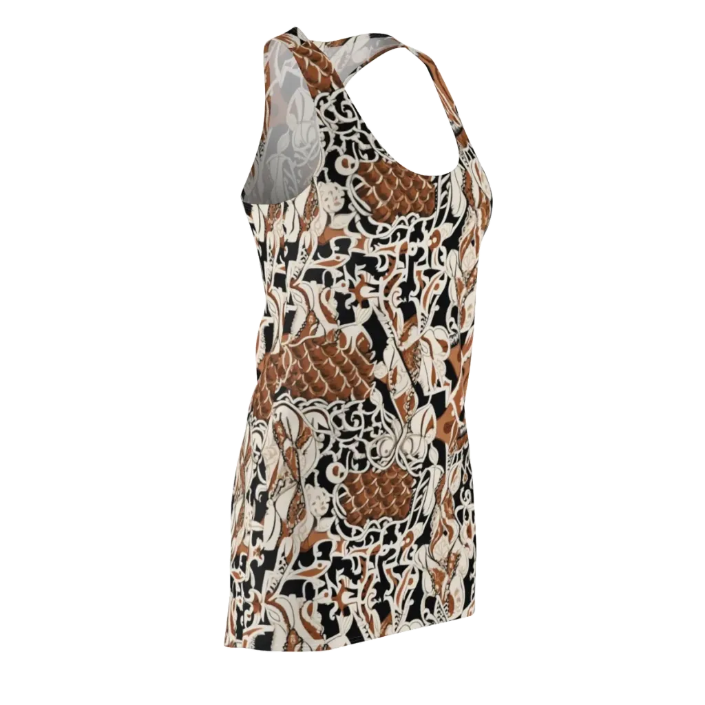 Sepia Baroque on Racerback Dress — Front Side