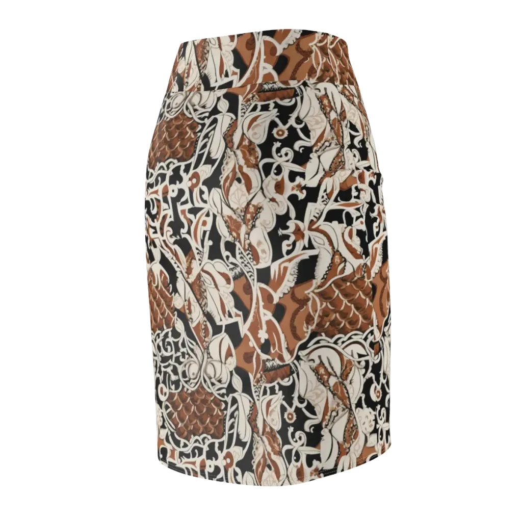 Sepia Baroque on Pencil Skirt — Back Side