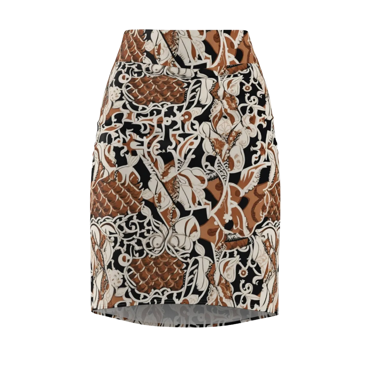 Sepia Baroque on Pencil Skirt — Front