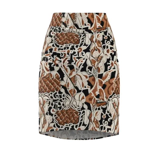 Sepia Baroque on a Pencil Skirt