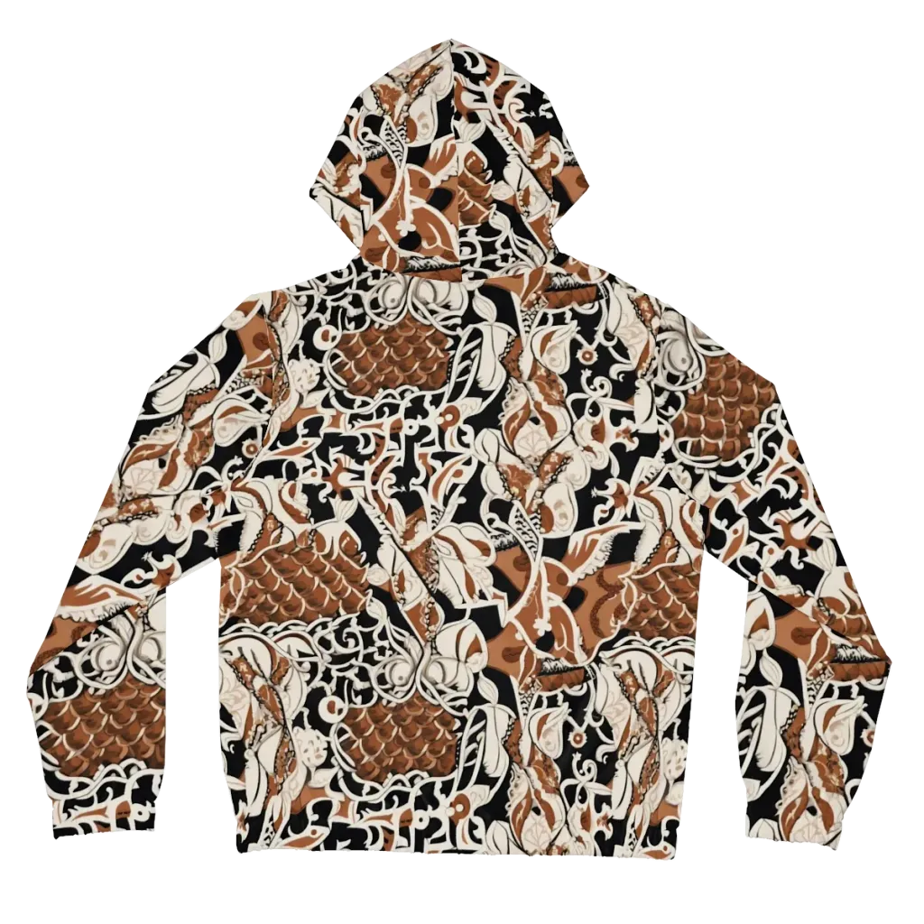 Sepia Baroque on Women's Full-Zip Hoodie — Back