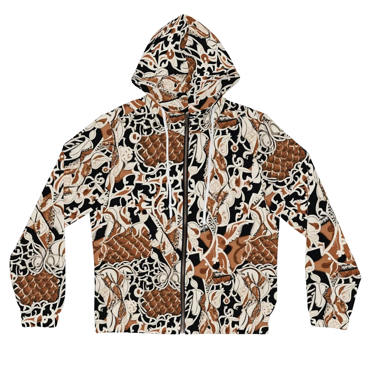 Sepia Baroque on Women's Full-Zip Hoodie — Front