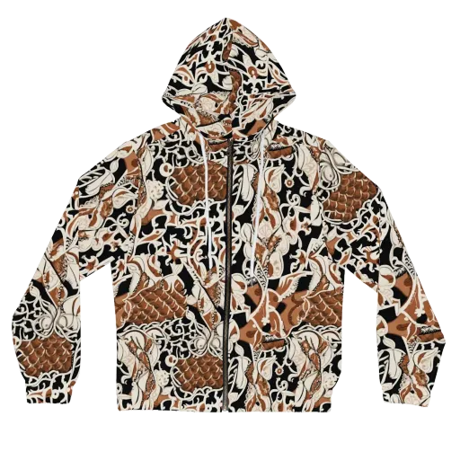 Sepia Baroque on a Women's Full-Zip Hoodie