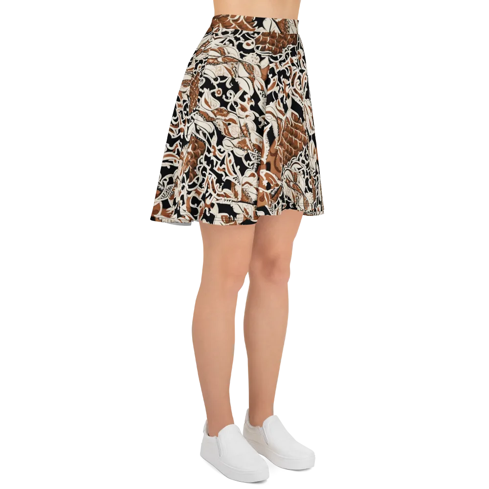 Sepia Baroque on Skater Skirt — Right