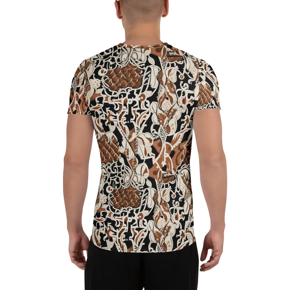Sepia Baroque on Men's Athletic T-Shirt — Back