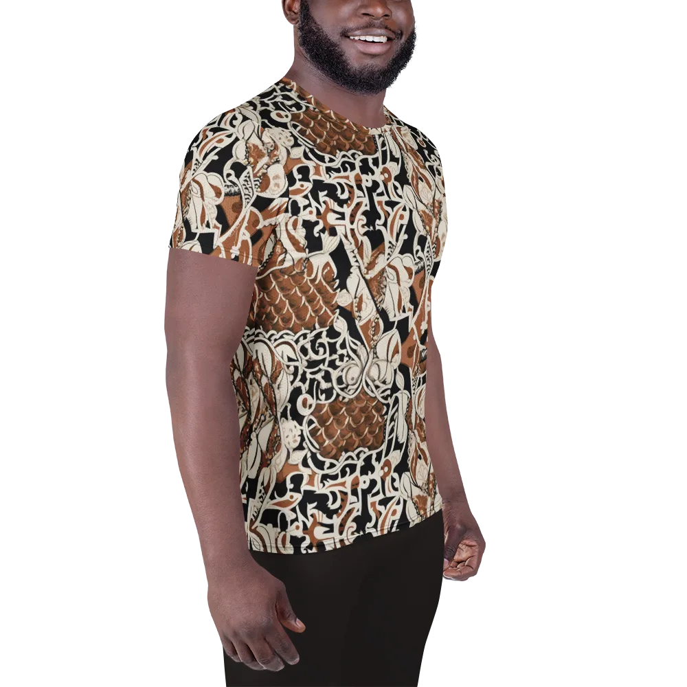 Sepia Baroque on Men's Athletic T-Shirt — Right