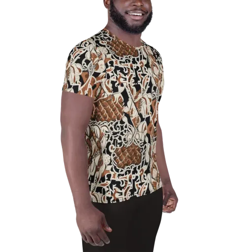 Sepia Baroque on a Men's Athletic T-Shirt