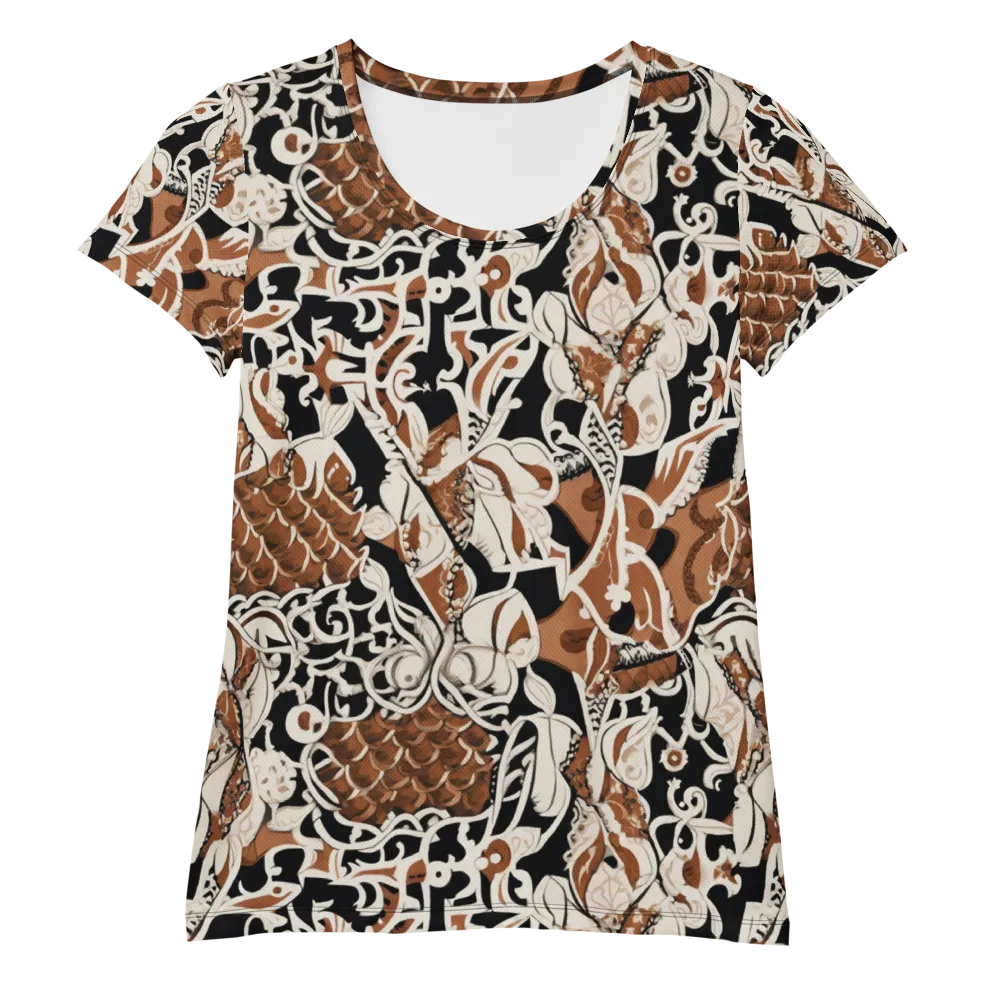 Sepia Baroque on Women's Athletic T-Shirt — Front