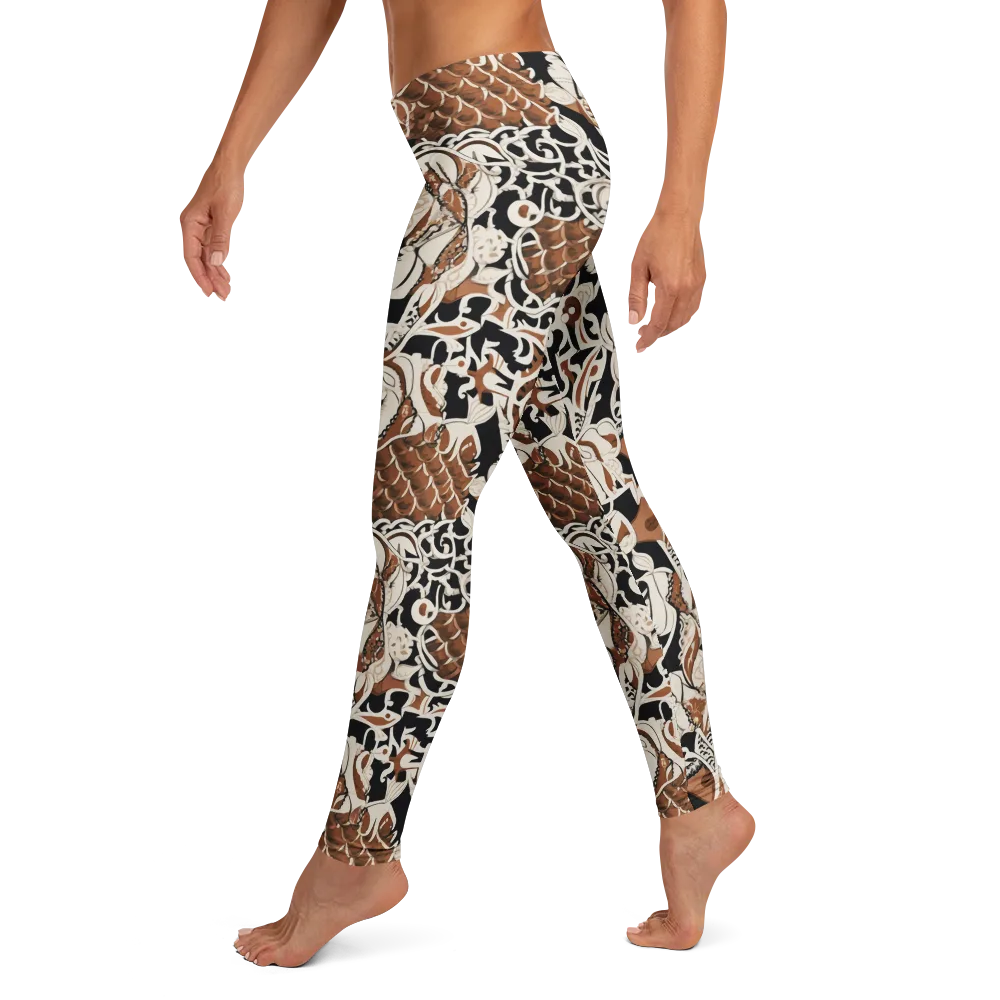 Sepia Baroque on Leggings — Left