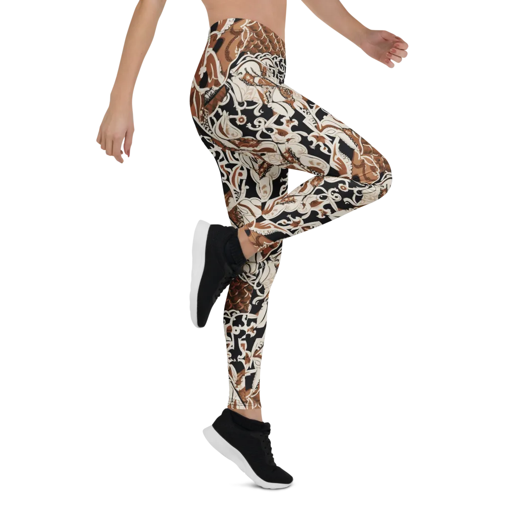 Sepia Baroque on Leggings — Right