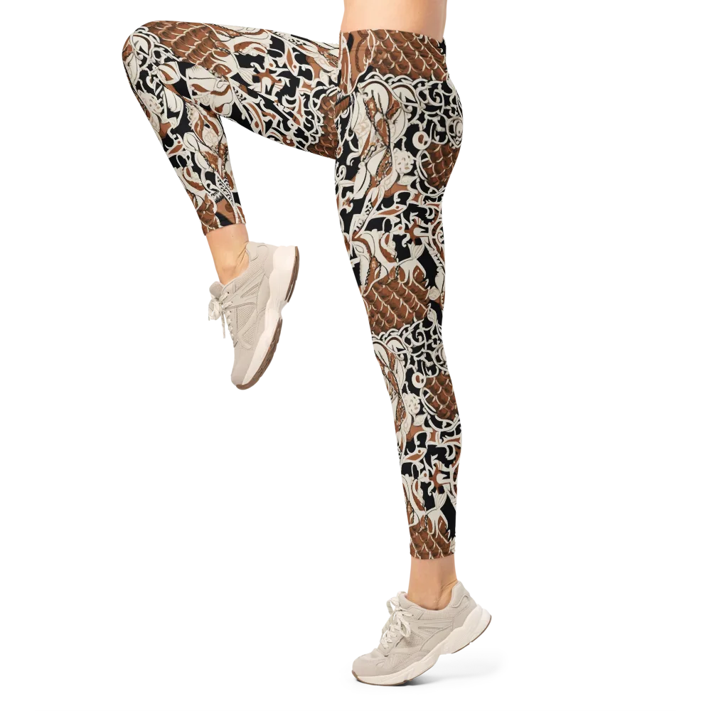 Sepia Baroque on Leggings — Left