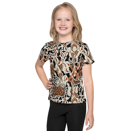 Sepia Baroque on a Kids Crew Neck T-Shirt