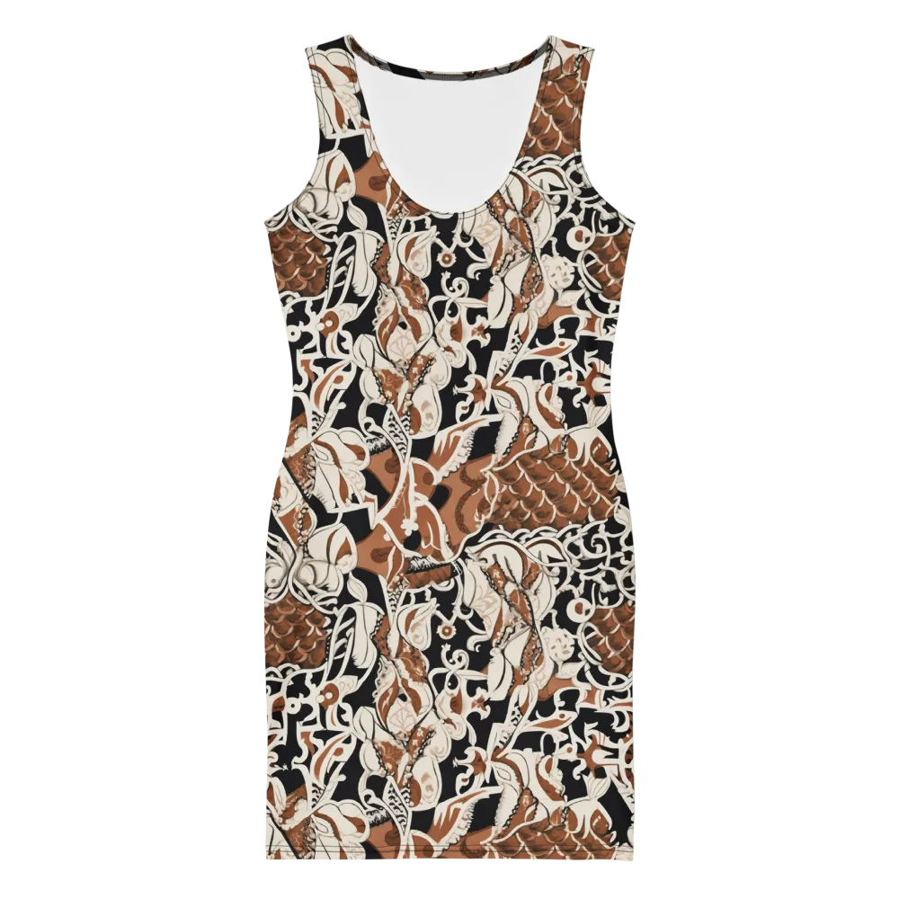 Sepia Baroque on Bodycon Dress — Front