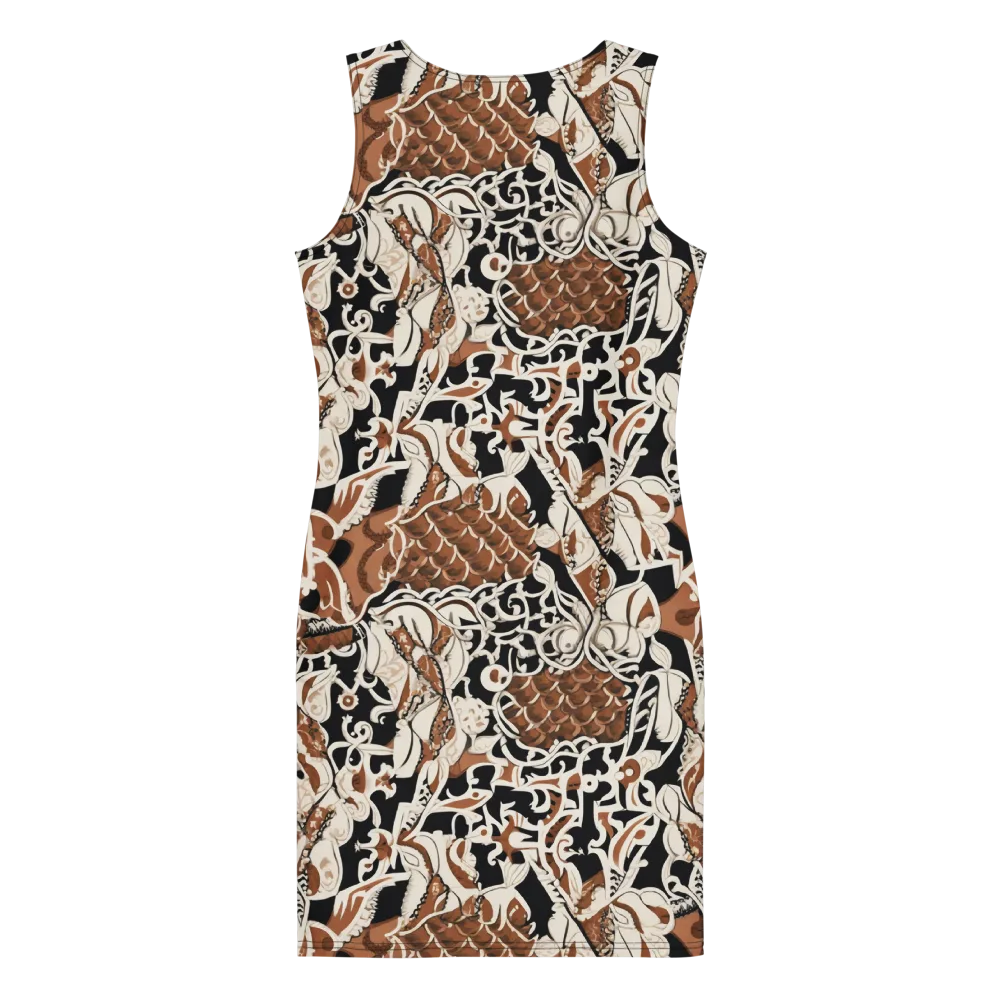 Sepia Baroque on Bodycon Dress — Back