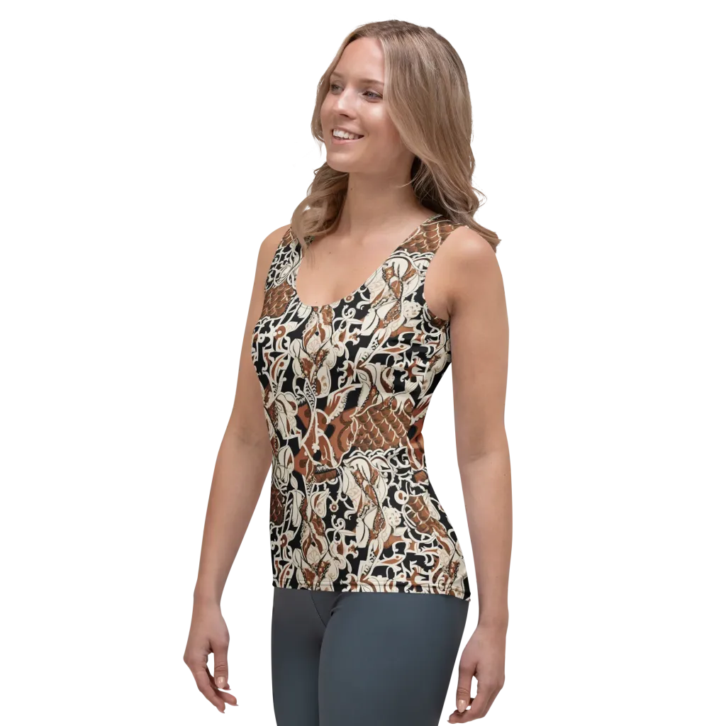 Sepia Baroque on Women's Tank Top — Left Front